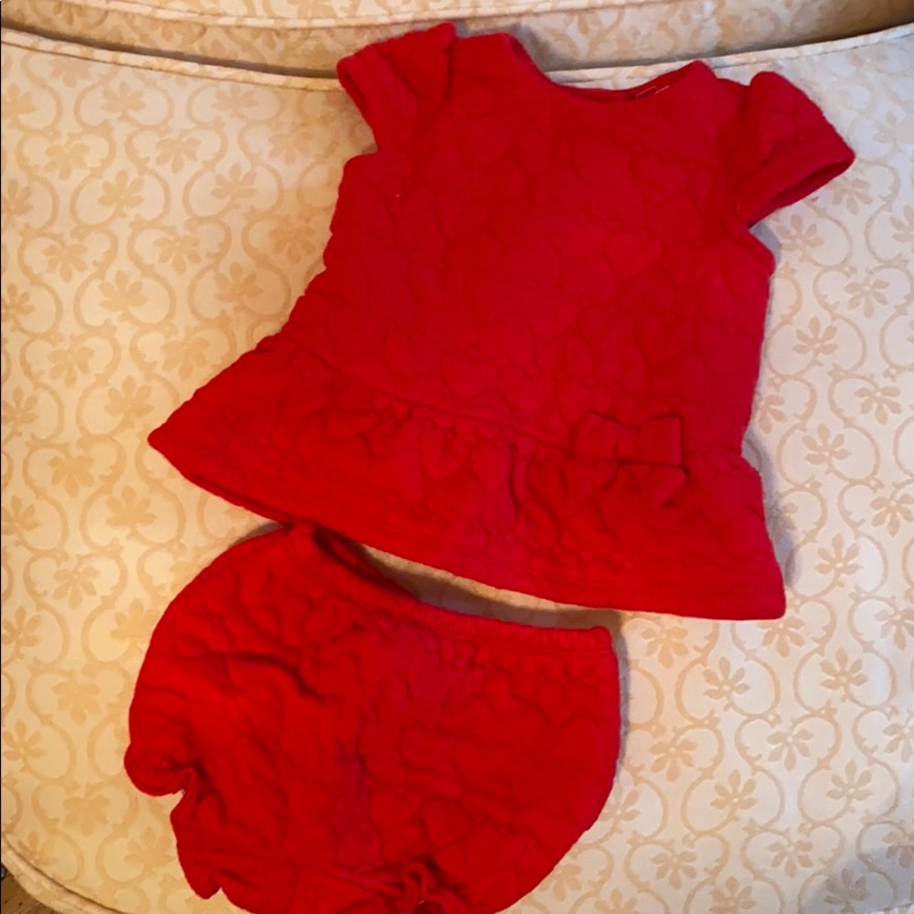 Janie + Jack Quilted heart dress and bloomers set